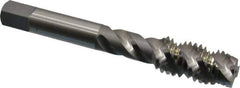 OSG - 1/2-13 UNC 3 Flute 2B Plug Spiral Flute Tap - High Speed Steel, Bright Finish, 3-3/8" OAL, Right Hand Flute, Right Hand Thread, H5, Series 106/107 - USA Tool & Supply
