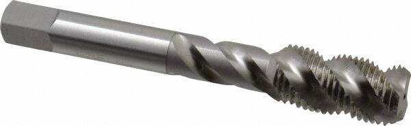 OSG - 1/2-20 UNF 3 Flute 3B Bottoming Spiral Flute Tap - High Speed Steel, Bright Finish, 3-3/8" OAL, Right Hand Flute, Right Hand Thread, H3, Series 106/107 - USA Tool & Supply