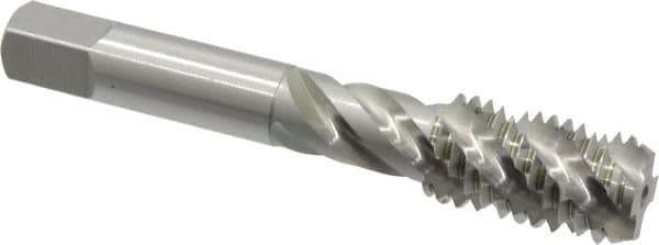 OSG - 5/8-11 UNC 4 Flute 3B Bottoming Spiral Flute Tap - High Speed Steel, Bright Finish, 3-13/16" OAL, Right Hand Flute, Right Hand Thread, H3, Series 106/107 - USA Tool & Supply