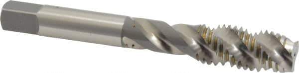 OSG - M12x1.75 Metric Coarse 3 Flute 6H Plug Spiral Flute Tap - High Speed Steel, Bright Finish, 3-3/8" OAL, Right Hand Flute, Right Hand Thread, D6, Series 142 - USA Tool & Supply