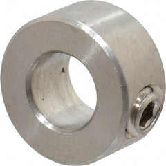 Climax Metal Products - 3/8" Bore, Stainless Steel, Set Screw Solid Set Screw Collars - 3/4" Outside Diam, 3/8" Wide - USA Tool & Supply