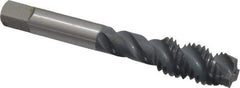 OSG - 1/2-13 UNC 3 Flute 3B Plug Spiral Flute Tap - High Speed Steel, elektraLUBE Finish, 3-3/8" OAL, Right Hand Flute, Right Hand Thread, H3, Series 107 - USA Tool & Supply