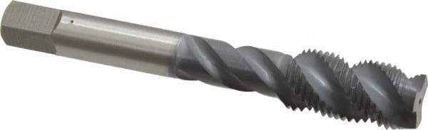 OSG - 1/2-20 UNF 3 Flute 3B Plug Spiral Flute Tap - High Speed Steel, elektraLUBE Finish, 3-3/8" OAL, Right Hand Flute, Right Hand Thread, H3, Series 107 - USA Tool & Supply