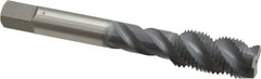 OSG - 1/2-20 UNF 3 Flute 3B Plug Spiral Flute Tap - High Speed Steel, elektraLUBE Finish, 3-3/8" OAL, Right Hand Flute, Right Hand Thread, H3, Series 107 - USA Tool & Supply