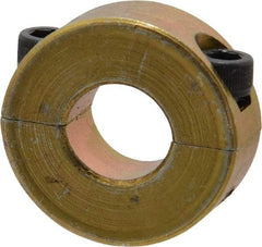 Climax Metal Products - 1/2" Bore, Steel, Two Piece Clamping Shaft Collar - 1-1/8" Outside Diam, 13/32" Wide - USA Tool & Supply