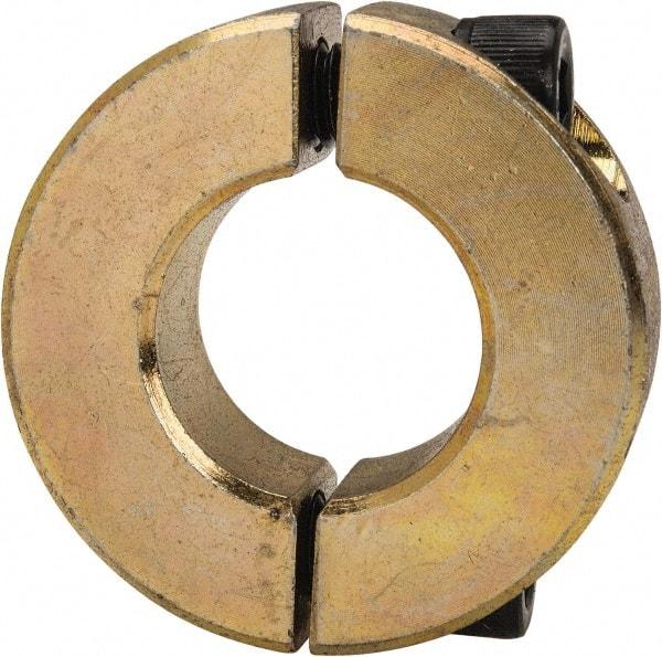 Climax Metal Products - 3/4" Bore, Steel, Two Piece Clamping Shaft Collar - 1-1/2" Outside Diam, 1/2" Wide - USA Tool & Supply