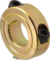 Climax Metal Products - 13/16" Bore, Steel, Two Piece Clamping Shaft Collar - 1-5/8" Outside Diam, 1/2" Wide - USA Tool & Supply