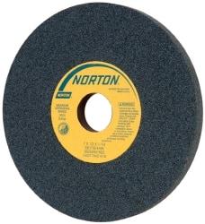 Norton - 7" Diam x 1-1/4" Hole x 1/2" Thick, H Hardness, 100 Grit Surface Grinding Wheel - Silicon Carbide, Type 1, Fine Grade, 3,600 Max RPM, Vitrified Bond, No Recess - USA Tool & Supply