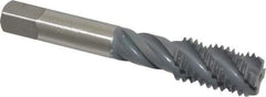 OSG - 5/8-11 UNC 4 Flute 3B Bottoming Spiral Flute Tap - High Speed Steel, elektraLUBE Finish, 3-13/16" OAL, Right Hand Flute, Right Hand Thread, H3, Series 107 - USA Tool & Supply