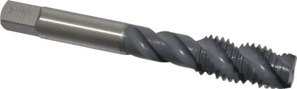 OSG - M12x1.75 Metric Coarse 3 Flute 6H Plug Spiral Flute Tap - High Speed Steel, elektraLUBE Finish, 3-3/8" OAL, Right Hand Flute, Right Hand Thread, D6, Series 143 - USA Tool & Supply