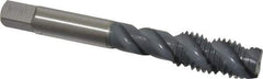 OSG - M12x1.75 Metric Coarse 3 Flute 6H Plug Spiral Flute Tap - High Speed Steel, elektraLUBE Finish, 3-3/8" OAL, Right Hand Flute, Right Hand Thread, D6, Series 143 - USA Tool & Supply