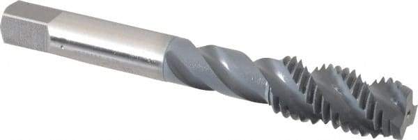 OSG - M12x1.75 Metric Coarse 3 Flute 6H Bottoming Spiral Flute Tap - High Speed Steel, elektraLUBE Finish, 3-3/8" OAL, Right Hand Flute, Right Hand Thread, D6, Series 143 - USA Tool & Supply