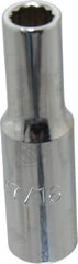 Proto - 7/16", 1/2" Drive, Deep Hand Socket - 12 Points, 3-1/4" OAL, Chrome Finish - USA Tool & Supply