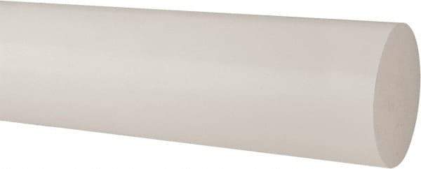 Made in USA - 1' Long, 4" Diam, Polypropylene Plastic Rod - Natural (Color) - USA Tool & Supply