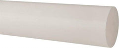 Made in USA - 2' Long, 4" Diam, Polypropylene Plastic Rod - Natural (Color) - USA Tool & Supply
