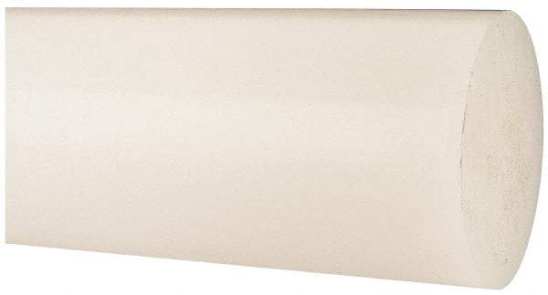 Made in USA - 3' Long, 4" Diam, Polypropylene Plastic Rod - Natural (Color) - USA Tool & Supply