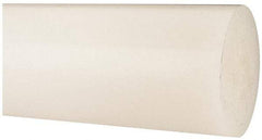 Made in USA - 3' Long, 4" Diam, Polypropylene Plastic Rod - Natural (Color) - USA Tool & Supply