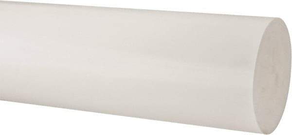 Made in USA - 3' Long, 6" Diam, Polypropylene Plastic Rod - Natural (Color) - USA Tool & Supply