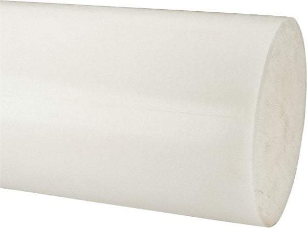 Made in USA - 1' Long, 9" Diam, Polypropylene Plastic Rod - Natural (Color) - USA Tool & Supply