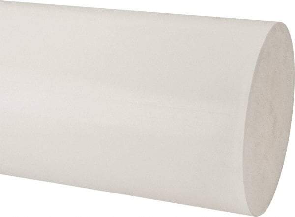 Made in USA - 2' Long, 9" Diam, Polypropylene Plastic Rod - Natural (Color) - USA Tool & Supply