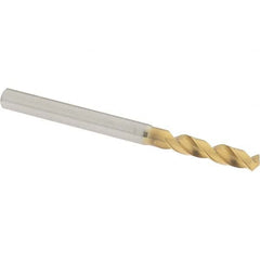 Screw Machine Length Drill Bit: 0.1406″ Dia, 130 °, High Speed Steel Coated, Right Hand Cut, Spiral Flute, Straight-Cylindrical Shank, Series 1100