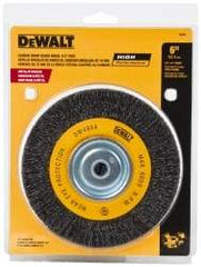 DeWALT - 6" OD, 3/8" Arbor Hole, Crimped Steel Wheel Brush - 3/4" Face Width, 0.014" Filament Diam, 6,000 RPM - USA Tool & Supply