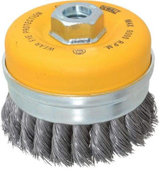 DeWALT - 4" Diam, 5/8-11 Threaded Arbor, Steel Fill Cup Brush - 0.023 Wire Diam, 9,000 Max RPM - USA Tool & Supply