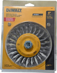 DeWALT - 6" OD, 5/8" Arbor Hole, Knotted Steel Wheel Brush - 0.025" Filament Diam, 12,500 RPM - USA Tool & Supply