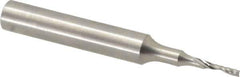 Onsrud - 1/16" Cutting Diam x 1/4" Length of Cut, 1 Flute, Upcut Spiral Router Bit - Uncoated, Right Hand Cut, Solid Carbide, 2" OAL x 1/4" Shank Diam, Single Edge, 21° Helix Angle - USA Tool & Supply