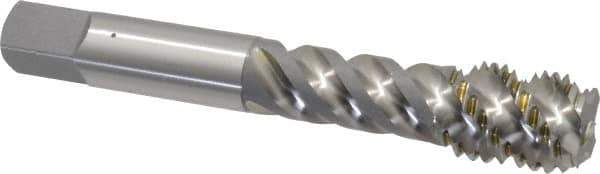 OSG - 1/2-13 UNC, 4 Flute, 50° Helix, Bottoming Chamfer, Bright Finish, High Speed Steel Spiral Flute STI Tap - Right Hand Flute, 3-3/8" OAL, 0.48" Shank Diam, 1-21/32" Thread Length - Exact Industrial Supply