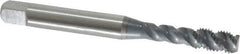 OSG - #10-32 UNF, 3 Flute, 50° Helix, Bottoming Chamfer, elektraLUBE Finish, High Speed Steel Spiral Flute STI Tap - 2-3/8" OAL, 7/8" Thread Length - Exact Industrial Supply