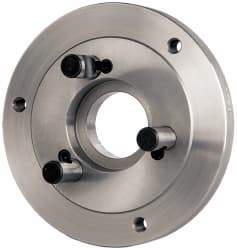 Buck Chuck Company - Adapter Back Plate for 6" Diam Self Centering Lathe Chucks - D1-4 Mount, 1.8" Through Hole Diam, 4.906mm ID, 6-1/2" OD, 0.714" Flange Height, Steel - USA Tool & Supply