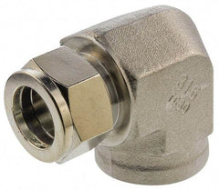 Parker - 5/16" OD, Stainless Steel Female Elbow - -425 to 1,200°F, 3/4" Hex, Comp x FNPT Ends - USA Tool & Supply