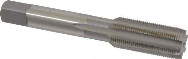 OSG - 5/8-24 UNEF 6 Flute Bright Finish High Speed Steel Straight Flute Standard Hand Tap - Plug, Right Hand Thread, 3-13/16" OAL, 1-13/16" Thread Length, H3 Limit, Oversize - USA Tool & Supply