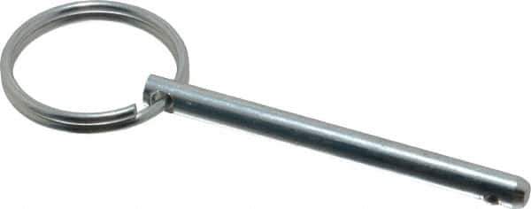 Gibraltar - 3/16" Pin Diam, 2" Long, Zinc Plated Steel Ball Lock Hitch Pin - 1-13/16" Usable Length - USA Tool & Supply