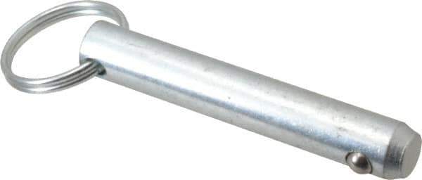 Gibraltar - 7/16" Pin Diam, 2-1/2" Long, Zinc Plated Steel Ball Lock Hitch Pin - 2-1/16" Usable Length - USA Tool & Supply