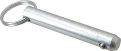 Gibraltar - 7/16" Pin Diam, 2-1/2" Long, Zinc Plated Steel Ball Lock Hitch Pin - 2-1/16" Usable Length - USA Tool & Supply