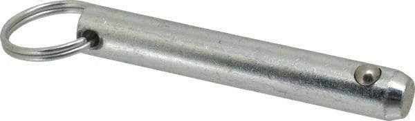 Gibraltar - 1/2" Pin Diam, 3" Long, Zinc Plated Steel Ball Lock Hitch Pin - 2-1/2" Usable Length - USA Tool & Supply