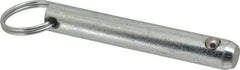 Gibraltar - 1/2" Pin Diam, 3" Long, Zinc Plated Steel Ball Lock Hitch Pin - 2-1/2" Usable Length - USA Tool & Supply
