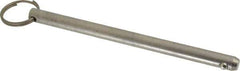 Gibraltar - 3/8" Pin Diam, 5-1/2" Long, Uncoated Stainless Steel Ball Lock Hitch Pin - 5-1/8" Usable Length - USA Tool & Supply