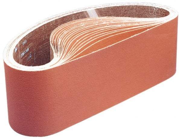 3M - 4" Wide x 91" OAL, 80 Grit, Aluminum Oxide Abrasive Belt - Aluminum Oxide, Medium, Coated, Y Weighted Cloth Backing, Series 270D - USA Tool & Supply