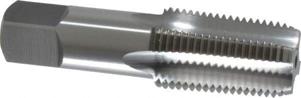 OSG - 1/2-14 NPT Thread, 4 Flute Standard Pipe Tap - 3-1/8" OAL, 1-3/8" Thread Length, 11/16" Shank Diam, Bright Finish, High Speed Steel - Exact Industrial Supply