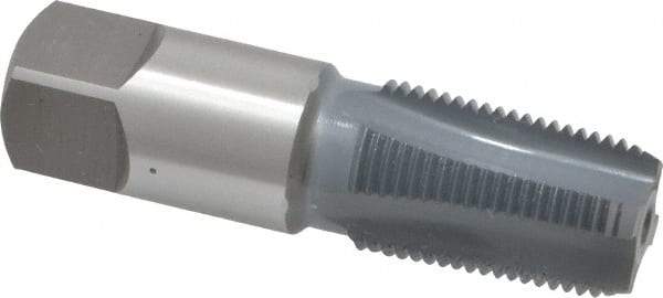 OSG - 3/8-18 NPT Thread, 4 Flute Standard Pipe Tap - 2-9/16" OAL, 1-1/16" Thread Length, 0.7" Shank Diam, elektraLUBE Finish, High Speed Steel - Exact Industrial Supply
