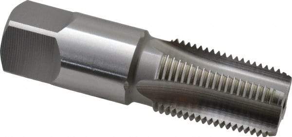 OSG - 3/8-18 NPTF Thread, 4 Flute Standard Pipe Tap - 2-9/16" OAL, 1-1/16" Thread Length, 0.7" Shank Diam, Bright Finish, High Speed Steel - Exact Industrial Supply