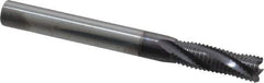 Niagara Cutter - 1/4" Diam, Fine Pitch, 3/4" LOC, 4 Flute Solid Carbide Corner Chamfer Roughing End Mill - AlTiN Finish, 2-1/2" OAL, 1/4" Shank Diam, Single End, Centercutting, 20° Helix - USA Tool & Supply