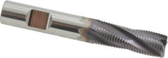 Niagara Cutter - 3/8" Diam, Fine Pitch, 1" LOC, 4 Flute Solid Carbide Corner Chamfer Roughing End Mill - AlTiN Finish, 2-1/2" OAL, 3/8" Shank Diam, Single End, Centercutting, 20° Helix - USA Tool & Supply