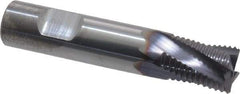 Niagara Cutter - 1/2" Diam, Fine Pitch, 5/8" LOC, 4 Flute Solid Carbide Corner Chamfer Roughing End Mill - TiAlN Finish, 2-1/2" OAL, 1/2" Shank Diam, Single End, Centercutting, 20° Helix - USA Tool & Supply