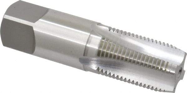 OSG - 3/8-18 NPS Thread, 4 Flute Standard Pipe Tap - 2-9/16" OAL, 1-1/16" Thread Length, 0.7" Shank Diam, Bright Finish, High Speed Steel - Exact Industrial Supply