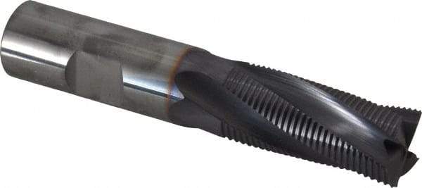 Niagara Cutter - 3/4" Diam, Fine Pitch, 1-5/8" LOC, 4 Flute Solid Carbide Corner Chamfer Roughing End Mill - AlTiN Finish, 4" OAL, 3/4" Shank Diam, Single End, Centercutting, 20° Helix - USA Tool & Supply