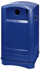 Rubbermaid - 50 Gal Blue Rectangle Recycling Container - Polyethylene, 42-1/8" High x 24-3/4" Long x 25-1/4" Wide - USA Tool & Supply